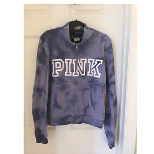 Long sleeve tie dye half zipper sweater